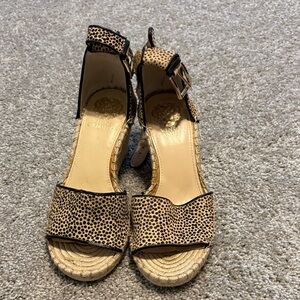 Vince Camuto Tan Leopard Espadrille Sandals